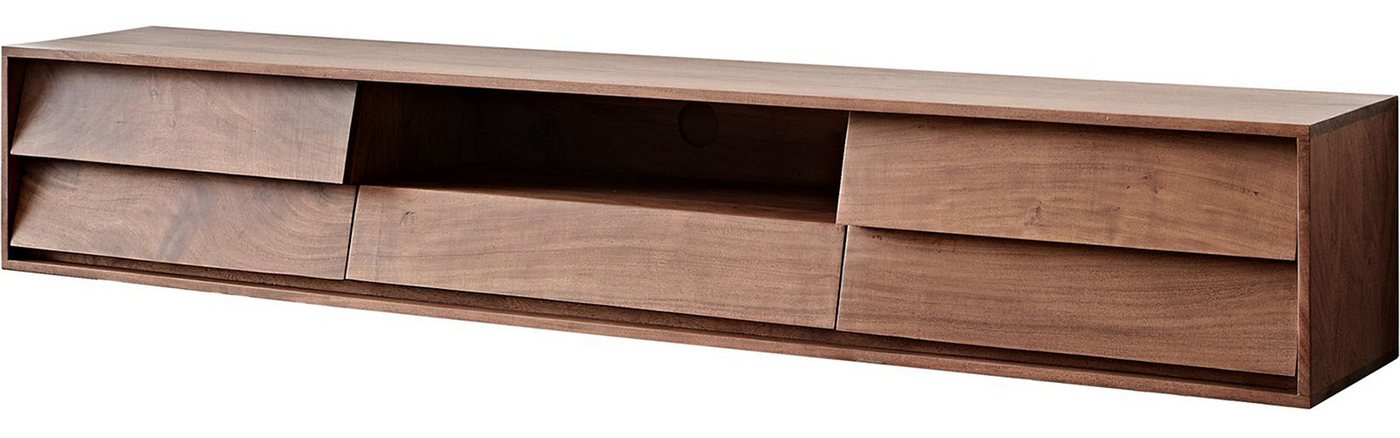 DELIFE Lowboard Eloi, Akazie Braun 200x35 cm 2 Türen 1 Schublade schwebend von DELIFE