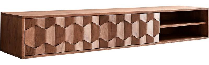 DELIFE Lowboard Fevo, Akazie Braun 160 cm 2 Türen schwebend Lowboard von DELIFE