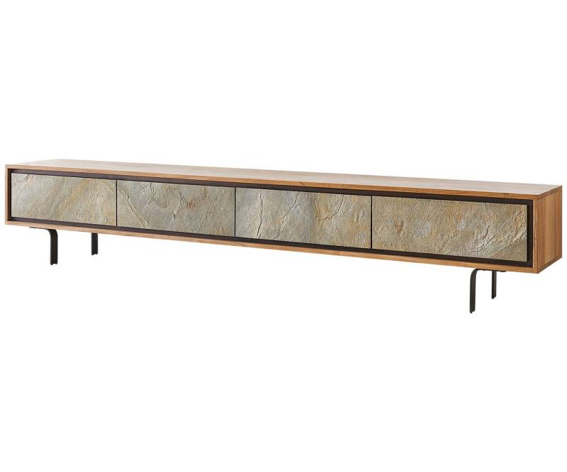 DELIFE Lowboard Juwelo, 220x35x40 Akazie Natur Stein Beine Schwarz DELIFE Lowboard Juwelo, 220x35x40 Akazie Natur Stein Beine Schwarz von DELIFE