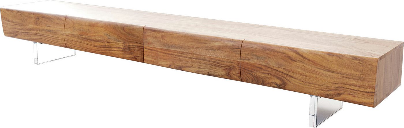 DELIFE Lowboard New, Live-Edge Akazie Natur 240 cm 4 Schubladen Acrylfuß Lowboard von DELIFE