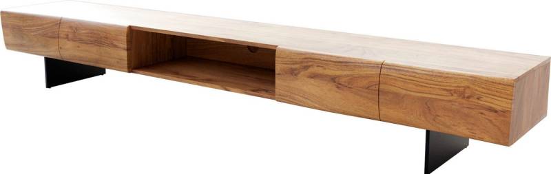 DELIFE Lowboard New, Live-Edge Akazie Natur 240 cm 4 Türen 1 Fach Fuß schwebend Metall Schw von DELIFE