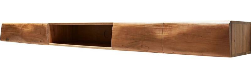DELIFE Lowboard New, Live-Edge Akazie Natur 240 cm 4 Türen 1 Fach schwebend Lowboard von DELIFE