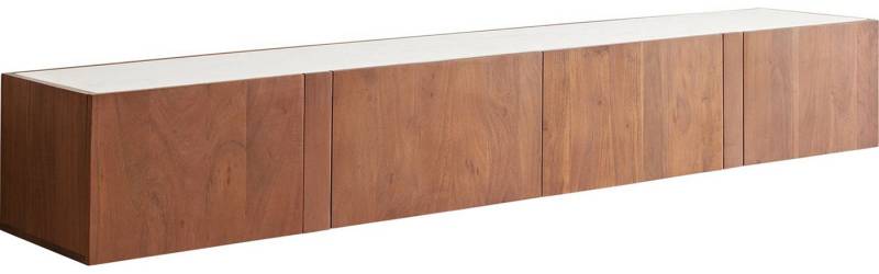 DELIFE Lowboard Secara, Akazie Braun 200 cm 4 Türen Marmor schwebend von DELIFE