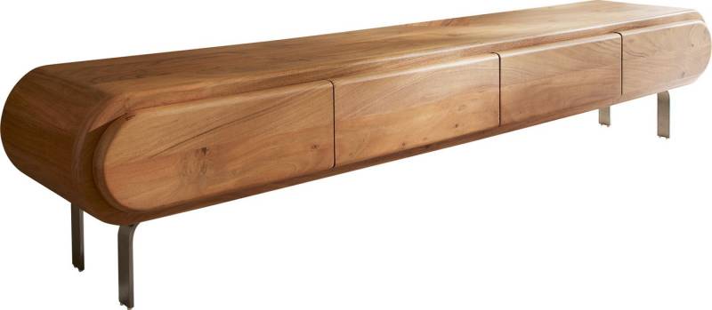 DELIFE Lowboard Sohara, Akazie Natur 175 cm 4 Türen L-Fuß silber Lowboard DELIFE Lowboard Sohara, Akazie Natur 175 cm 4 Türen L-Fuß silber Lowboard von DELIFE