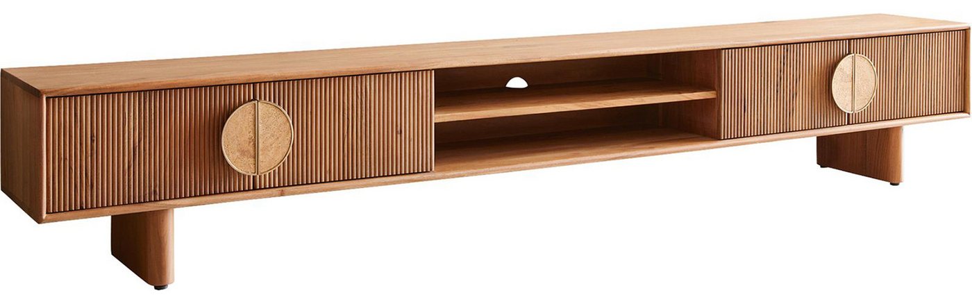 DELIFE Lowboard Surimu, Akazie Hellbraun 240 cm 4 Türen 2 Fächer Kork-Griff Holzfüße Lowboard DELIFE Lowboard Surimu, Akazie Hellbraun 240 cm 4 Türen 2 Fächer Kork-Griff Holzfüße Lowboard von DELIFE