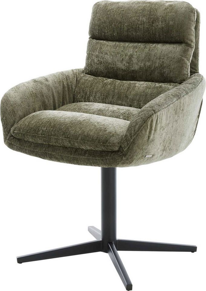 DELIFE Polsterstuhl Abelia-Flex, mit Armlehnen Fußkreuz Schwarz Chenille Olive 360° drehbar DELIFE Polsterstuhl Abelia-Flex, mit Armlehnen Fußkreuz Schwarz Chenille Olive 360° drehbar von DELIFE