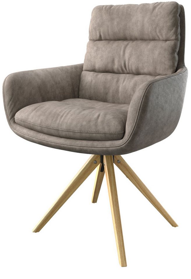 DELIFE Polsterstuhl Abelia-Flex, mit Armlehnen Holzgestell kantig Taupe Vintage 180° DELIFE Polsterstuhl Abelia-Flex, mit Armlehnen Holzgestell kantig Taupe Vintage 180° von DELIFE