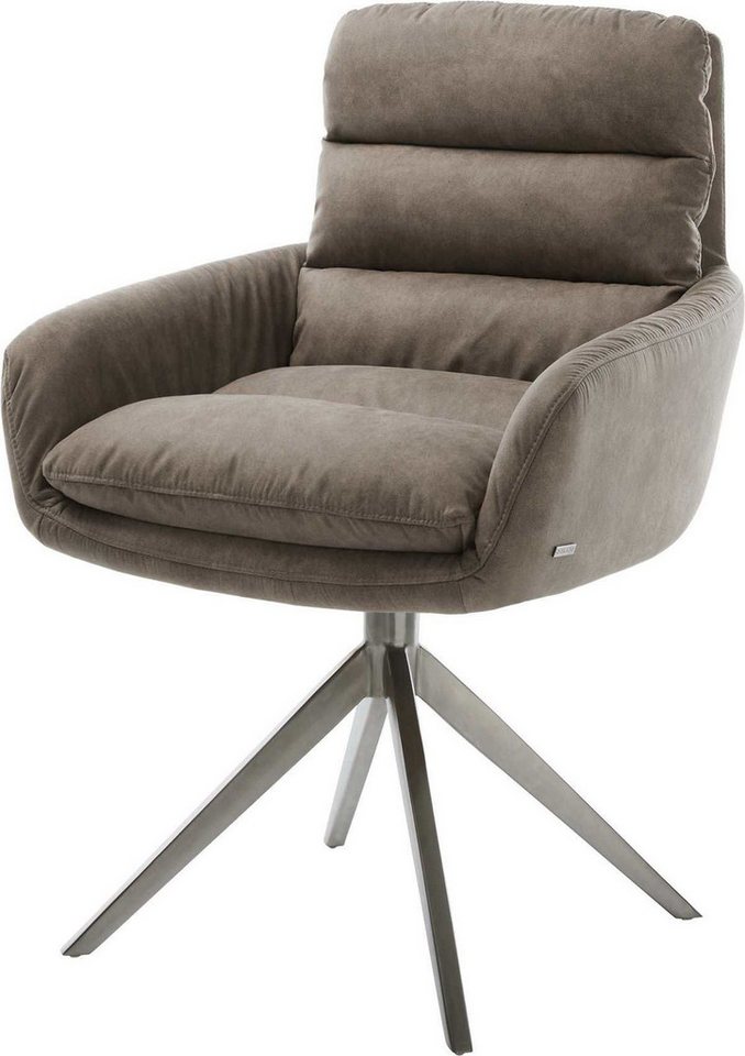 DELIFE Polsterstuhl Abelia-Flex, mit Armlehnen Kreuzgestell breit Graphit Mikrofaser Taupe Vintage 360° DELIFE Polsterstuhl Abelia-Flex, mit Armlehnen Kreuzgestell breit Graphit Mikrofaser Taupe Vintage 360° von DELIFE