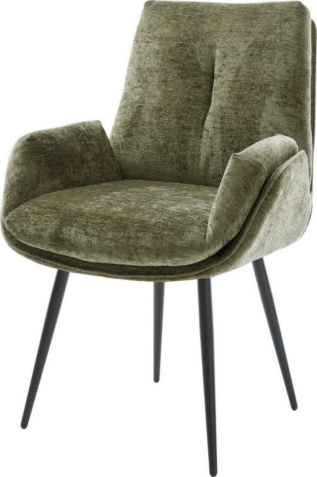 DELIFE Polsterstuhl Clea-Flex, 4-Fuß konisch Schwarz Chenille Olive DELIFE Polsterstuhl Clea-Flex, 4-Fuß konisch Schwarz Chenille Olive von DELIFE