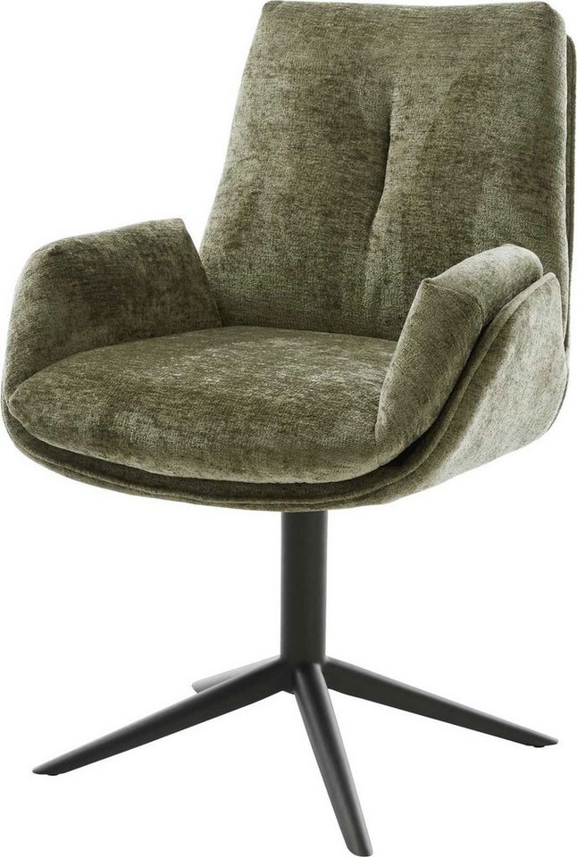DELIFE Polsterstuhl Clea-Flex, Fußkreuz Schwarz Chenille Olive 360° drehbar Wippfunktion DELIFE Polsterstuhl Clea-Flex, Fußkreuz Schwarz Chenille Olive 360° drehbar Wippfunktion von DELIFE