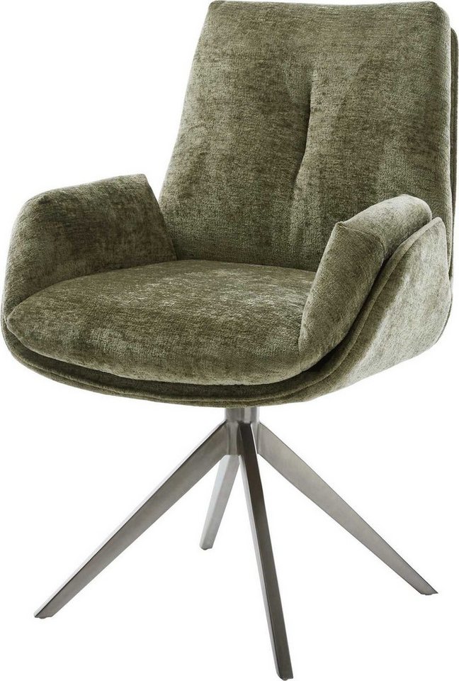 DELIFE Polsterstuhl Clea-Flex, Kreuzgestell breit Graphit Chenille Olive 360° drehbar Wippfunktion DELIFE Polsterstuhl Clea-Flex, Kreuzgestell breit Graphit Chenille Olive 360° drehbar Wippfunktion von DELIFE