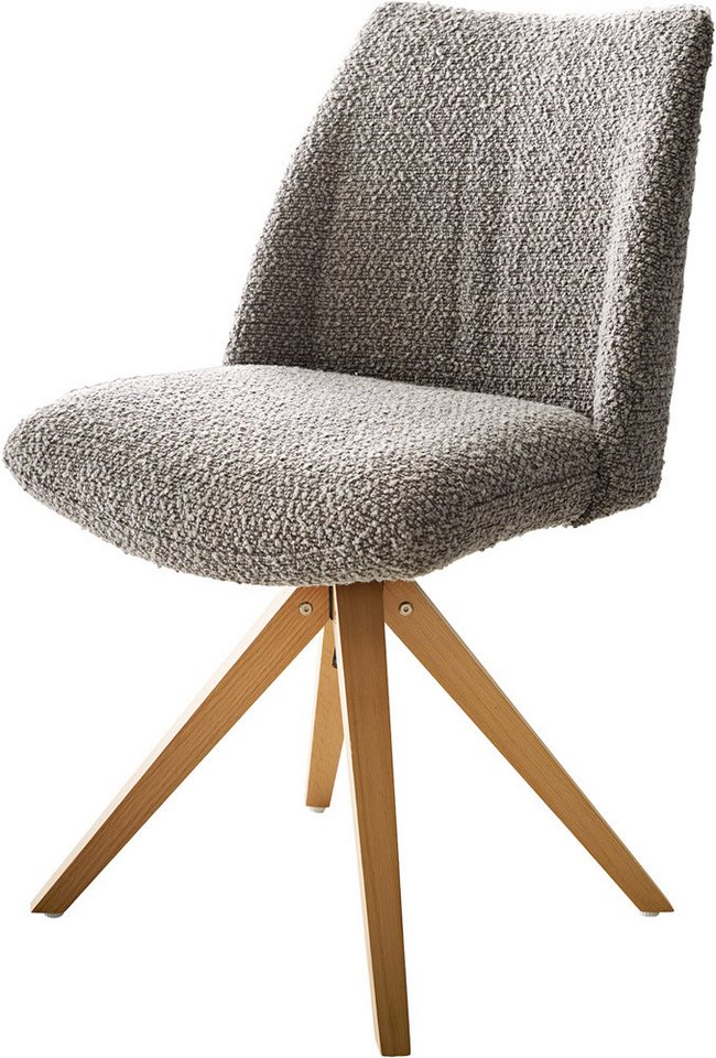 DELIFE Polsterstuhl Elso-Flex, Holzgestell kantig Natur Bouclé Silbergrau 180° drehbar Taschenfederke DELIFE Polsterstuhl Elso-Flex, Holzgestell kantig Natur Bouclé Silbergrau 180° drehbar Taschenfederke von DELIFE