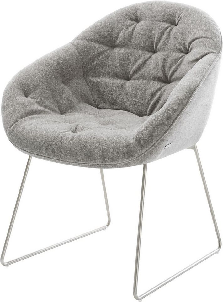 DELIFE Polsterstuhl Gaio-Flex, Kufengestell Edelstahl Strukturstoff Soft Grau DELIFE Polsterstuhl Gaio-Flex, Kufengestell Edelstahl Strukturstoff Soft Grau von DELIFE