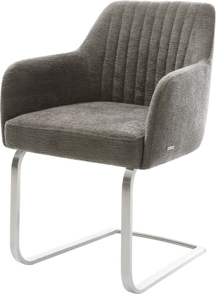 DELIFE Polsterstuhl Greg-Flex, Freischwinger flach Edelstahl Bouclé Soft Schlamm Taschenfederkern DELIFE Polsterstuhl Greg-Flex, Freischwinger flach Edelstahl Bouclé Soft Schlamm Taschenfederkern von DELIFE