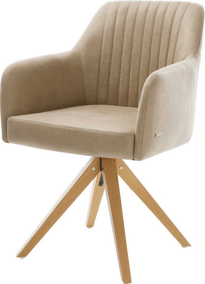 DELIFE Polsterstuhl Greg-Flex, Holzgestell kantig Natur Mikrofaser Beige Vintage Taschenfederkern DELIFE Polsterstuhl Greg-Flex, Holzgestell kantig Natur Mikrofaser Beige Vintage Taschenfederkern von DELIFE