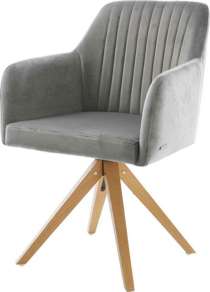 DELIFE Polsterstuhl Greg-Flex, Holzgestell kantig Natur Samt Grau Taschenfederkern DELIFE Polsterstuhl Greg-Flex, Holzgestell kantig Natur Samt Grau Taschenfederkern von DELIFE