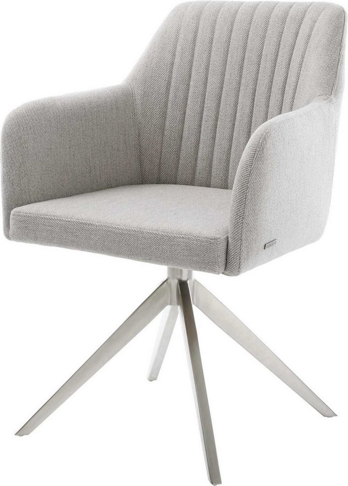 DELIFE Polsterstuhl Greg-Flex, Kreuzgestell breit Edelstahl Stripes Hellgrau 360° drehbar Wippfunktio DELIFE Polsterstuhl Greg-Flex, Kreuzgestell breit Edelstahl Stripes Hellgrau 360° drehbar Wippfunktio von DELIFE