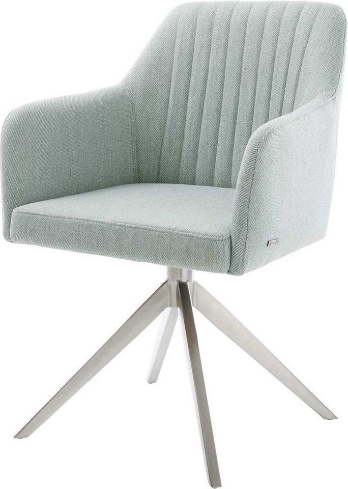 DELIFE Polsterstuhl Greg-Flex, Kreuzgestell breit Edelstahl Stripes Mint 360° drehbar Wippfunktion Ta DELIFE Polsterstuhl Greg-Flex, Kreuzgestell breit Edelstahl Stripes Mint 360° drehbar Wippfunktion Ta von DELIFE