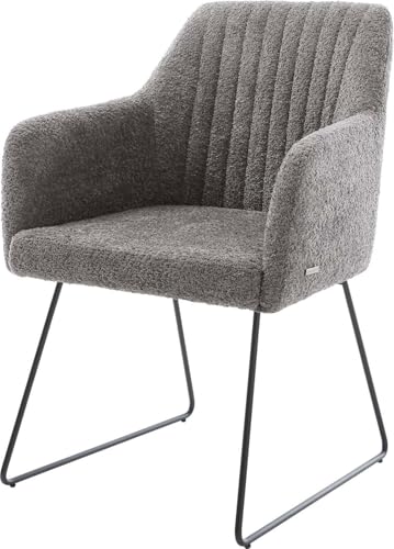 DELIFE Polsterstuhl Greg-Flex Kufengestell Schwarz Bouclé Grau Taschenfederkern DELIFE Polsterstuhl Greg-Flex Kufengestell Schwarz Bouclé Grau Taschenfederkern von DELIFE