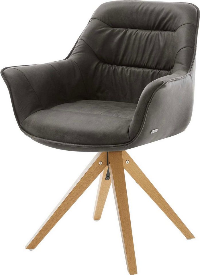 DELIFE Polsterstuhl Kaira-Flex, Holzgestell kantig Natur Mikrofaser Anthrazit Vintage DELIFE Polsterstuhl Kaira-Flex, Holzgestell kantig Natur Mikrofaser Anthrazit Vintage von DELIFE