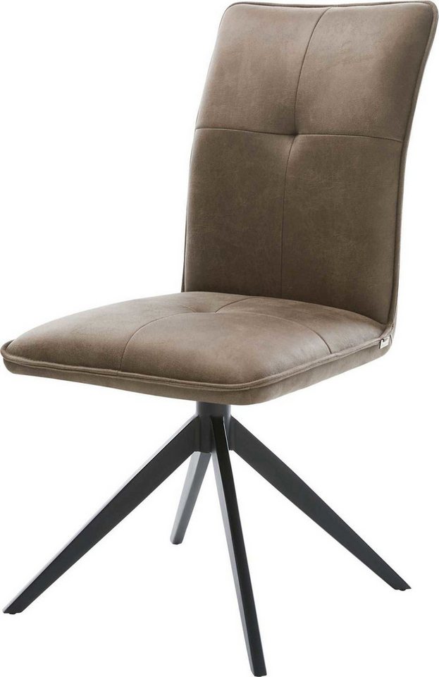 DELIFE Polsterstuhl Maddy-Flex, Kreuzgestell breit Schwarz Mikrofaser Taupe Vintage 360° drehbar Wippf DELIFE Polsterstuhl Maddy-Flex, Kreuzgestell breit Schwarz Mikrofaser Taupe Vintage 360° drehbar Wippf von DELIFE