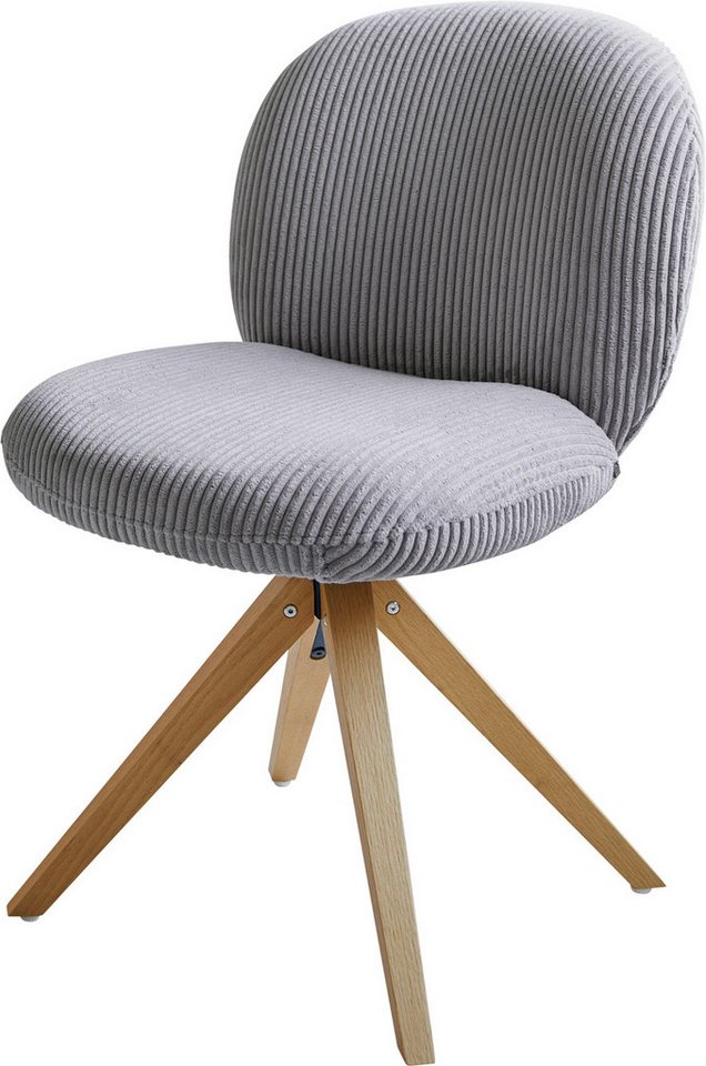 DELIFE Polsterstuhl Nube-Flex, Holzgestell kantig Natur Cord Silbergrau 180° drehbar Taschenfederkern DELIFE Polsterstuhl Nube-Flex, Holzgestell kantig Natur Cord Silbergrau 180° drehbar Taschenfederkern von DELIFE