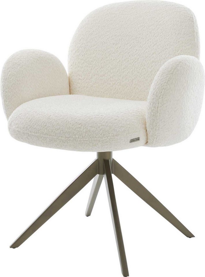 DELIFE Polsterstuhl Nube-Flex, mit Armlehnen Kreuzgestell breit Effektfinish Titan Bouclé Weiß 360° d DELIFE Polsterstuhl Nube-Flex, mit Armlehnen Kreuzgestell breit Effektfinish Titan Bouclé Weiß 360° d von DELIFE