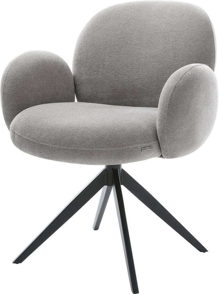 DELIFE Polsterstuhl Nube-Flex, mit Armlehnen Kreuzgestell breit Schwarz Strukturstoff Soft Grau 360° DELIFE Polsterstuhl Nube-Flex, mit Armlehnen Kreuzgestell breit Schwarz Strukturstoff Soft Grau 360° von DELIFE