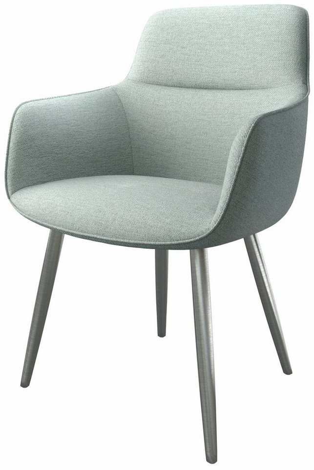 DELIFE Polsterstuhl Pejo-Flex, 4-Fuß konisch Edelstahl Stripes Mint von DELIFE