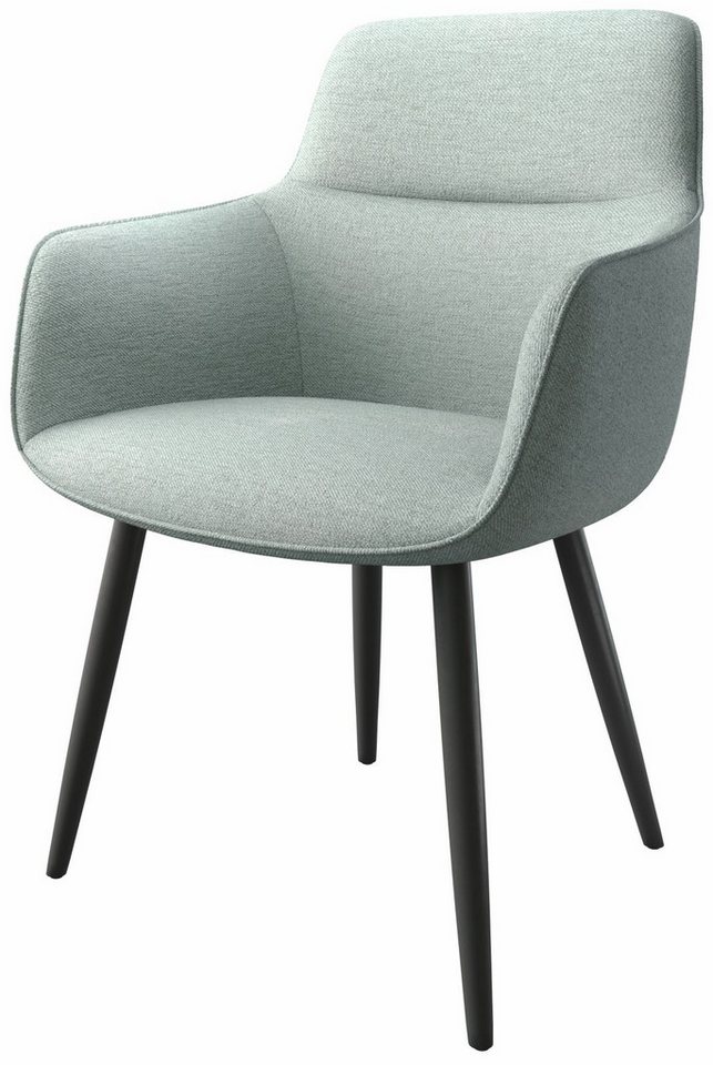 DELIFE Polsterstuhl Pejo-Flex, 4-Fuß konisch Schwarz Stripes Mint von DELIFE