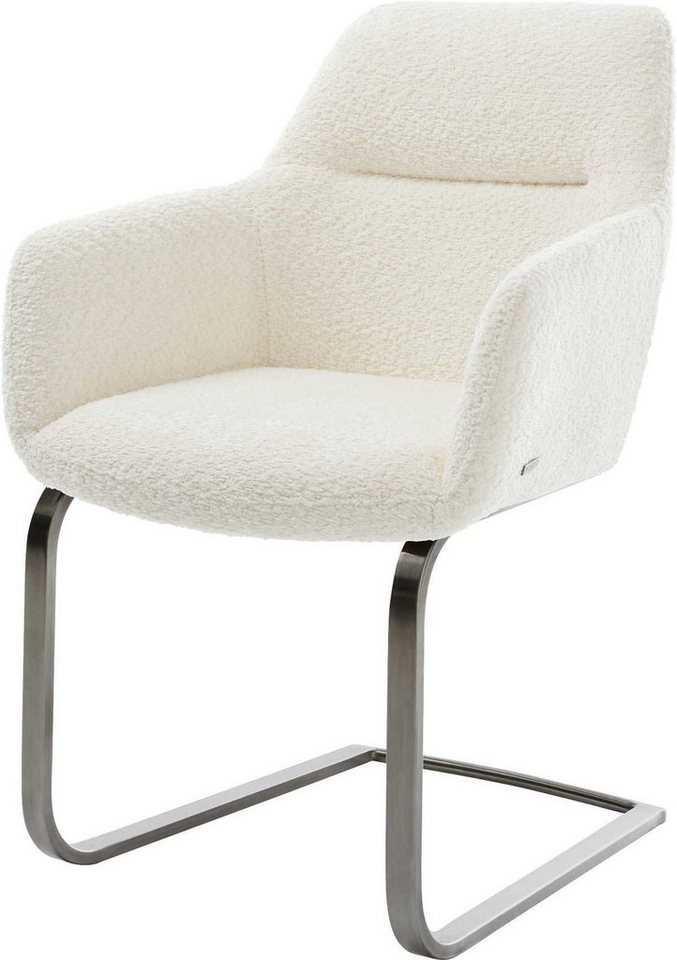 DELIFE Polsterstuhl Pejo-Flex, Freischwinger flach Graphit Bouclé Weiß Taschenfederkern DELIFE Polsterstuhl Pejo-Flex, Freischwinger flach Graphit Bouclé Weiß Taschenfederkern von DELIFE