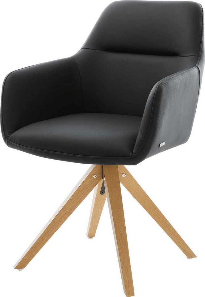 DELIFE Polsterstuhl Pejo-Flex, Holzgestell kantig Natur Echt-Leder Schwarz Taschenfederkern DELIFE Polsterstuhl Pejo-Flex, Holzgestell kantig Natur Echt-Leder Schwarz Taschenfederkern von DELIFE