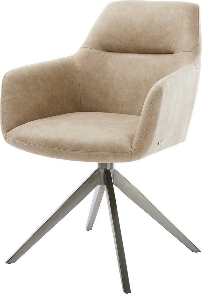 DELIFE Polsterstuhl Pejo-Flex, Kreuzgestell breit Graphit Mikrofaser Beige Vintage 360° drehbar Wippf DELIFE Polsterstuhl Pejo-Flex, Kreuzgestell breit Graphit Mikrofaser Beige Vintage 360° drehbar Wippf von DELIFE