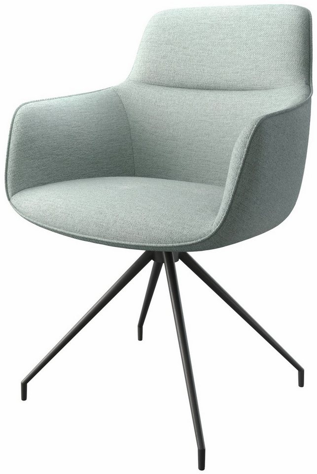DELIFE Polsterstuhl Pejo-Flex, Kreuzgestell konisch Schwarz Stripes Mint 180° drehbar von DELIFE