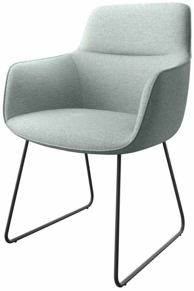 DELIFE Polsterstuhl Pejo-Flex, Kufengestell Schwarz Stripes Mint DELIFE Polsterstuhl Pejo-Flex, Kufengestell Schwarz Stripes Mint von DELIFE