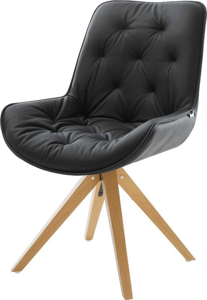 DELIFE Polsterstuhl Taimi-Flex, Holzgestell kantig Natur Echt-Leder Schwarz DELIFE Polsterstuhl Taimi-Flex, Holzgestell kantig Natur Echt-Leder Schwarz von DELIFE