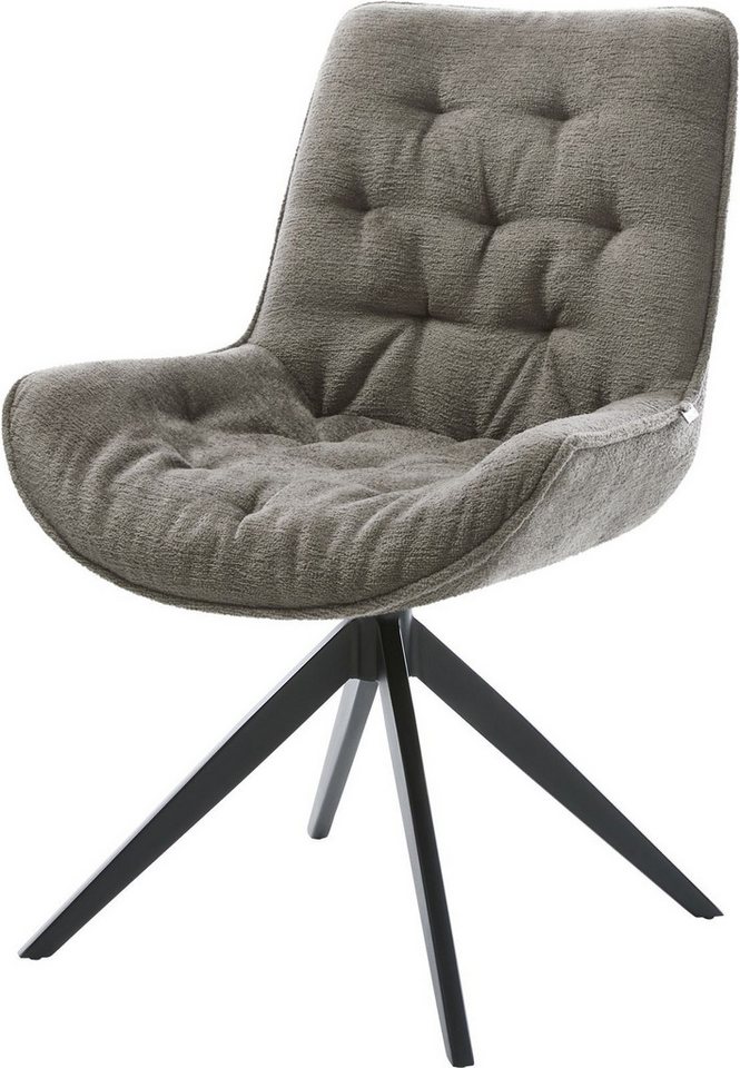 DELIFE Polsterstuhl Taimi-Flex, Kreuzgestell breit Schwarz Bouclé Soft Schlamm 360° drehbar Wippfunkti DELIFE Polsterstuhl Taimi-Flex, Kreuzgestell breit Schwarz Bouclé Soft Schlamm 360° drehbar Wippfunkti von DELIFE