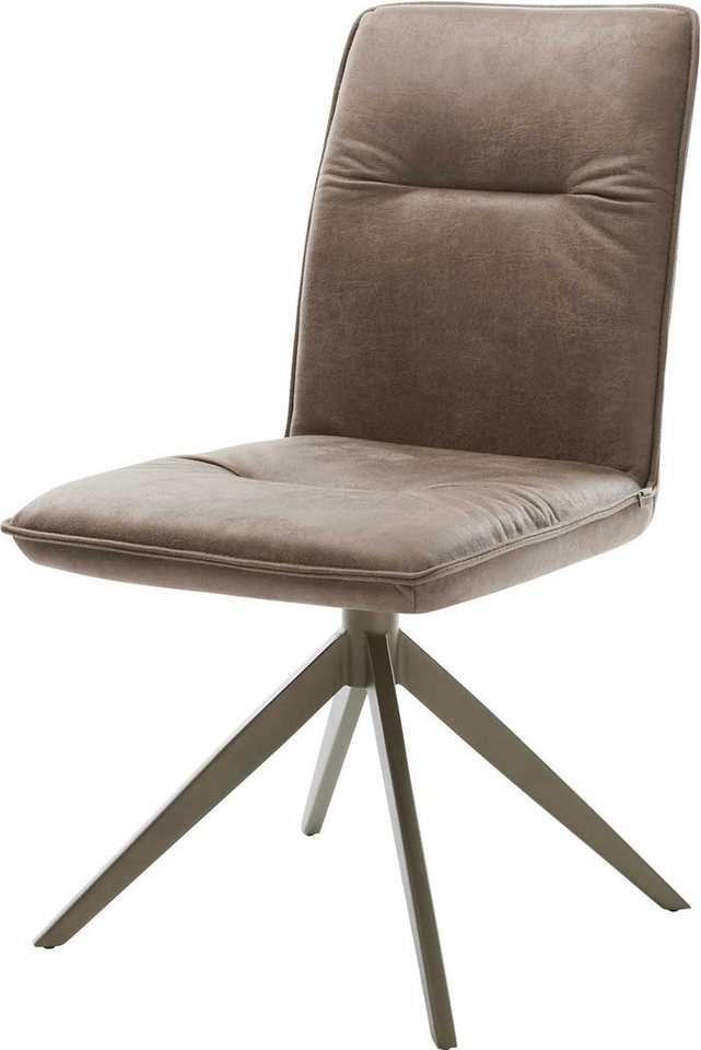 DELIFE Polsterstuhl Vinjo-Flex, Kreuzgestell breit Effektfinish Titan Mikrofaser Taupe Vintage 360° dr DELIFE Polsterstuhl Vinjo-Flex, Kreuzgestell breit Effektfinish Titan Mikrofaser Taupe Vintage 360° dr von DELIFE