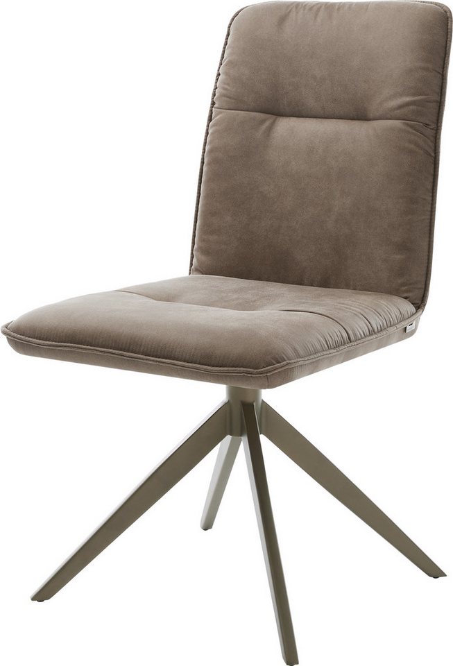 DELIFE Polsterstuhl Vinjo-Flex, Kreuzgestell breit Effektfinish Titan Taupe Vintage 360° drehbar von DELIFE