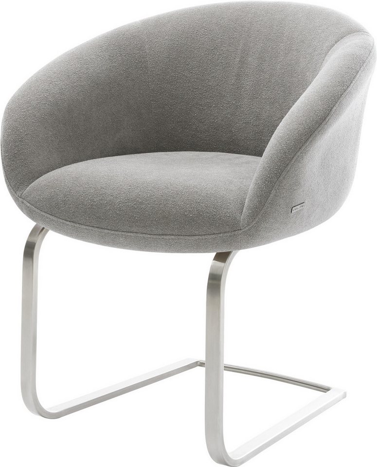 DELIFE Polsterstuhl Vinka-Flex, mit Armlehnen Freischwinger flach Edelstahl Strukturstoff Soft Grau Ta DELIFE Polsterstuhl Vinka-Flex, mit Armlehnen Freischwinger flach Edelstahl Strukturstoff Soft Grau Ta von DELIFE