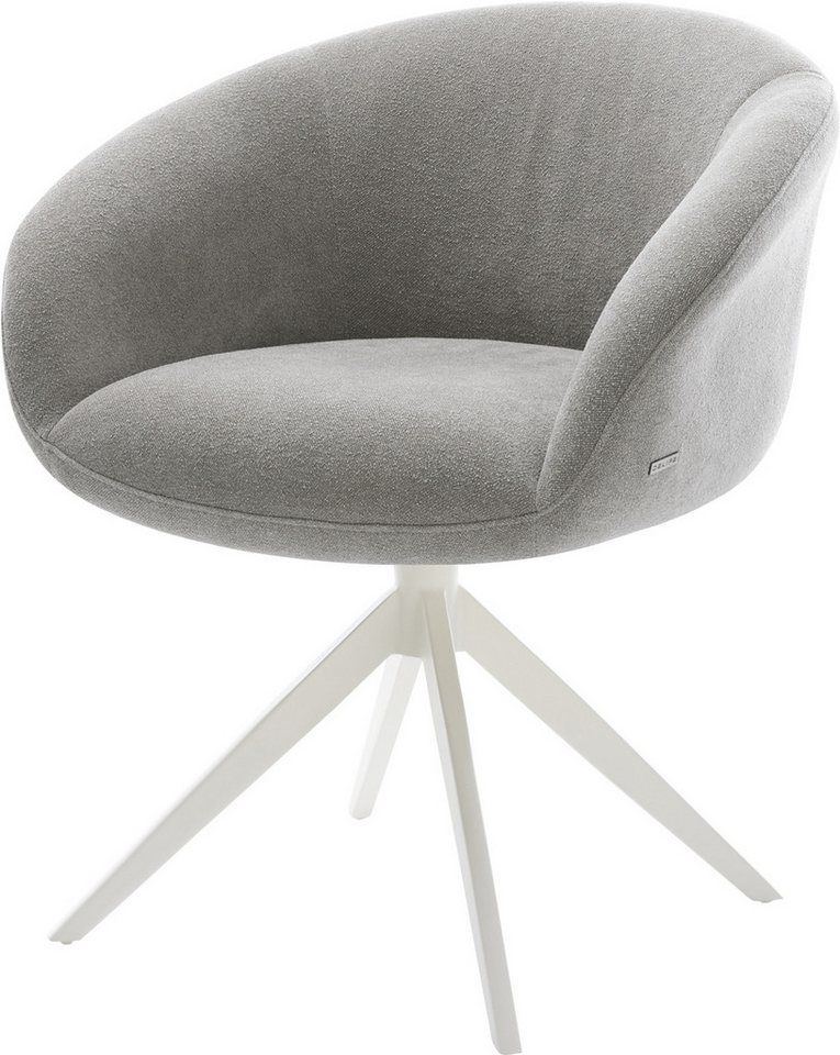DELIFE Polsterstuhl Vinka-Flex, mit Armlehnen Kreuzgestell breit Weiß Strukturstoff Soft Grau 360° dre DELIFE Polsterstuhl Vinka-Flex, mit Armlehnen Kreuzgestell breit Weiß Strukturstoff Soft Grau 360° dre von DELIFE