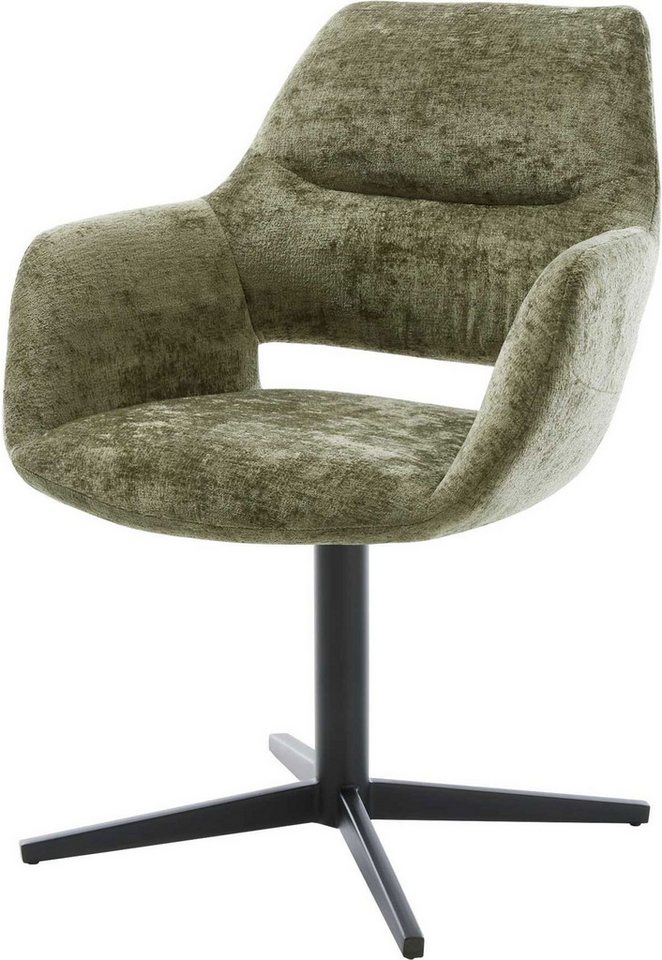 DELIFE Polsterstuhl Yago-Flex, mit Armlehnen Fußkreuz Schwarz Chenille Olive 360° drehbar Taschenfede DELIFE Polsterstuhl Yago-Flex, mit Armlehnen Fußkreuz Schwarz Chenille Olive 360° drehbar Taschenfede von DELIFE