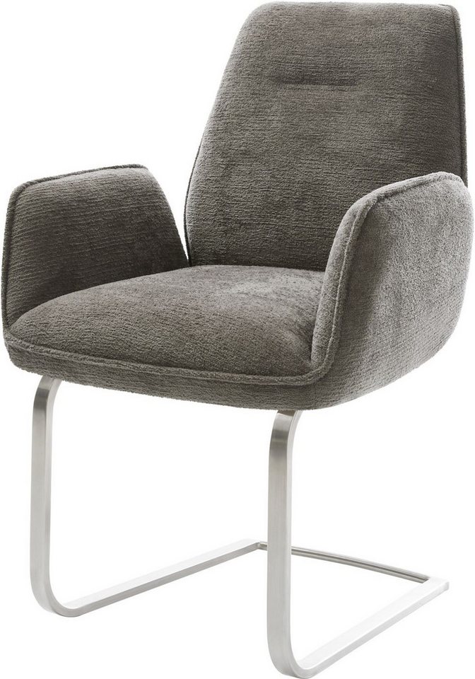 DELIFE Polsterstuhl Zoa-Flex, Freischwinger flach Edelstahl Bouclé Soft Schlamm Taschenfederkern DELIFE Polsterstuhl Zoa-Flex, Freischwinger flach Edelstahl Bouclé Soft Schlamm Taschenfederkern von DELIFE