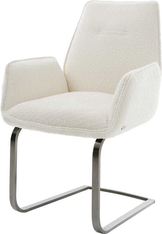 DELIFE Polsterstuhl Zoa-Flex, Freischwinger flach Graphit Bouclé Weiß Taschenfederkern DELIFE Polsterstuhl Zoa-Flex, Freischwinger flach Graphit Bouclé Weiß Taschenfederkern von DELIFE