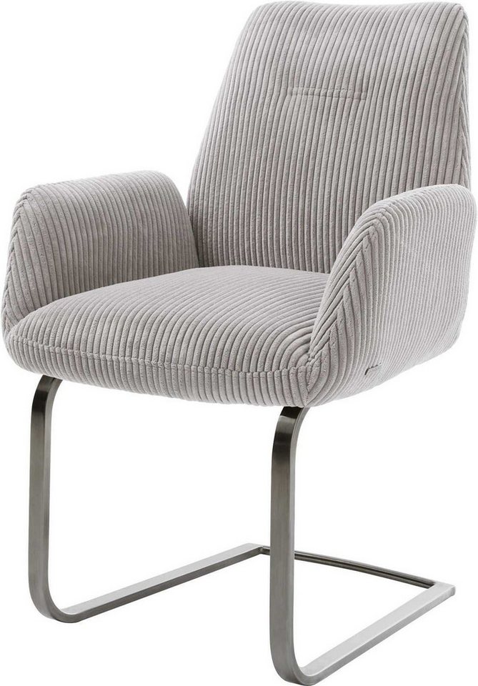DELIFE Polsterstuhl Zoa-Flex, Freischwinger flach Graphit Cord Silbergrau Taschenfederkern DELIFE Polsterstuhl Zoa-Flex, Freischwinger flach Graphit Cord Silbergrau Taschenfederkern von DELIFE