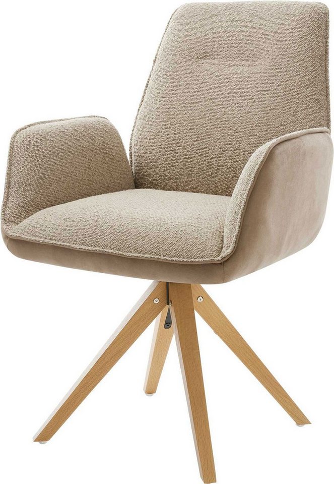 DELIFE Polsterstuhl Zoa-Flex, Holzgestell kantig Weiß Materialmix Schlamm 180° drehbar Taschenfederk DELIFE Polsterstuhl Zoa-Flex, Holzgestell kantig Weiß Materialmix Schlamm 180° drehbar Taschenfederk von DELIFE