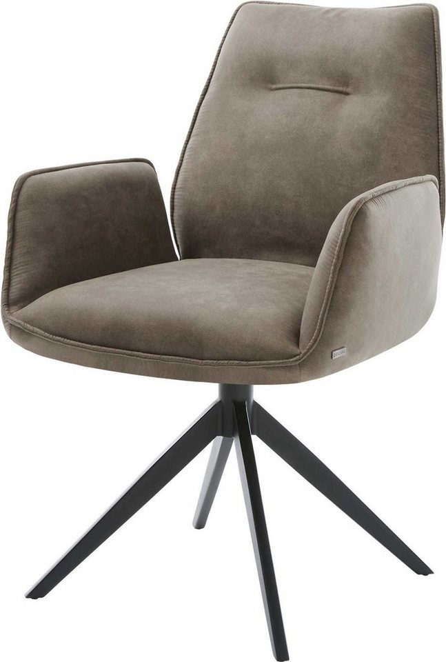 DELIFE Polsterstuhl Zoa-Flex, Kreuzgestell breit Schwarz Mikrofaser Taupe Vintage 360° drehbar Wippf DELIFE Polsterstuhl Zoa-Flex, Kreuzgestell breit Schwarz Mikrofaser Taupe Vintage 360° drehbar Wippf von DELIFE