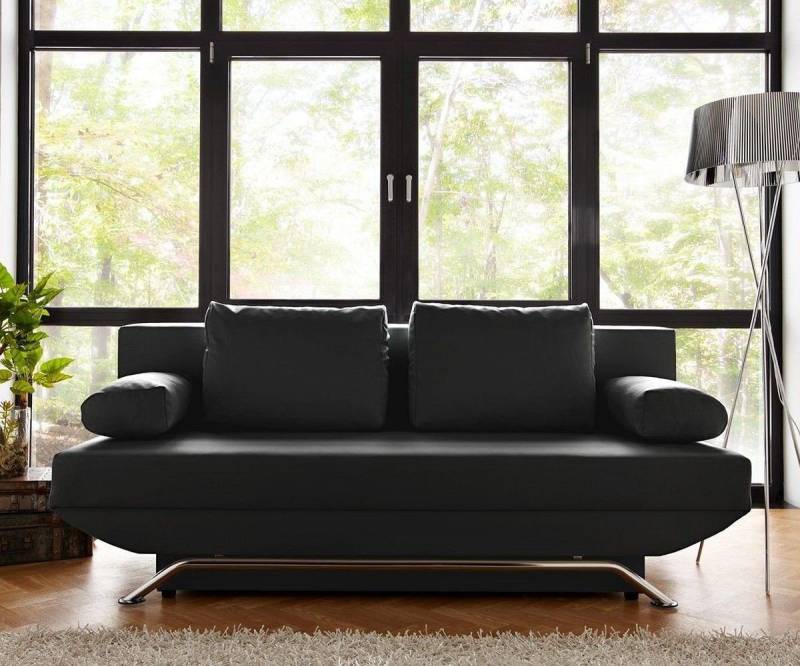 DELIFE Schlafsofa Cady, Schwarz 200x90 Schlaffunktion und Bettkasten Schlafsofa von DELIFE