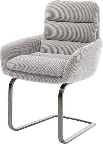 Schwingstuhl Abelia-Flex mit Armlehnen Freischwinger flach Graphit Cord Silbergrau Schwingstuhl Abelia-Flex mit Armlehnen Freischwinger flach Graphit Cord Silbergrau von DELIFE