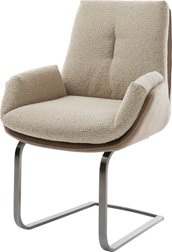DELIFE Schwingstuhl Clea-Flex Freischwinger flach Graphit Materialmix Schlamm von DELIFE